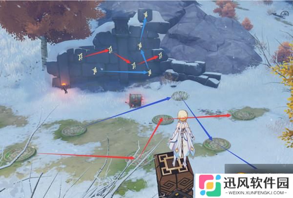原神雪山踩地板解密攻略，符文墙踩点机关解密正确顺序