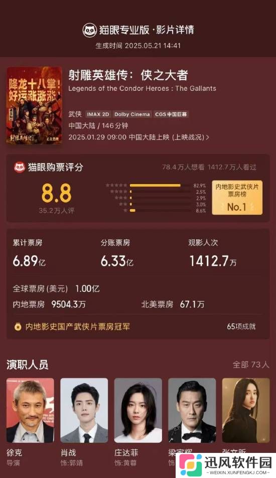 射雕英雄传侠之大者密钥第4次延期 延长上映至6月30日