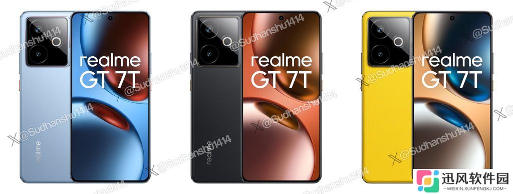 realme 真我 GT 7T 手机渲染图再曝：7000mAh 电池、5000 万主摄、天玑 8400 MAX 芯片
