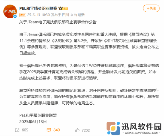 周杰伦名下JTeam俱乐部《和平精英》分部欠薪不发 被联盟取消参赛资格