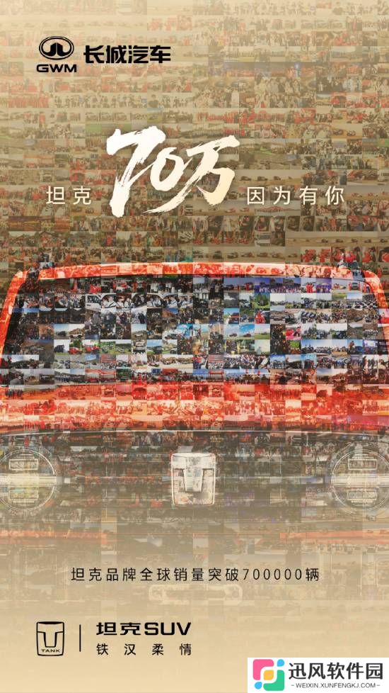 长城坦克品牌全球销量70万辆：冲击全球前三！