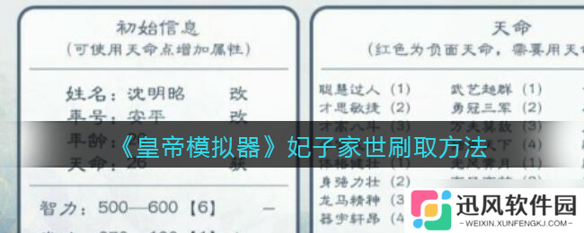 怎么提升皇帝模拟器中妃子家世等级